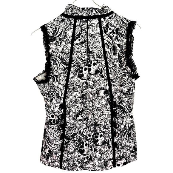 Super Nice Authentic Living Dead Souls Structured Top with lace and buckles - Picture 2 of 9